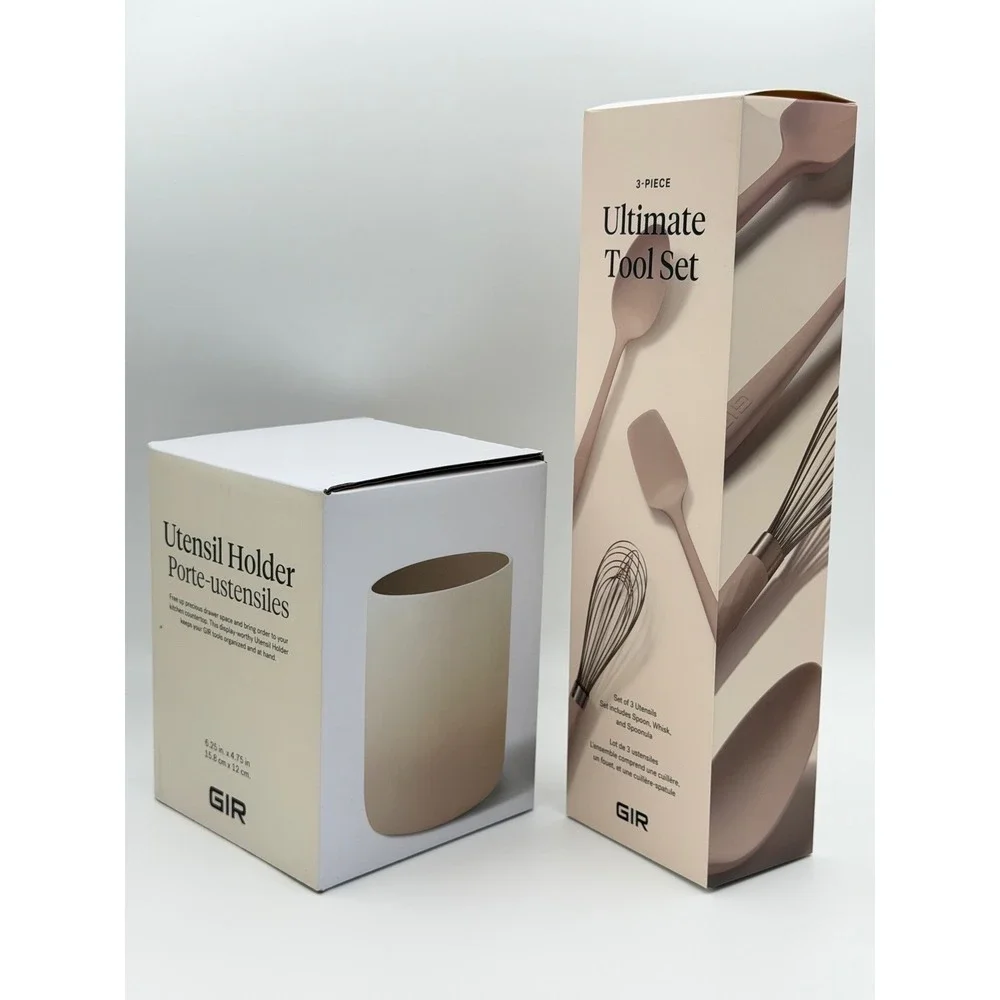 GIR Utensil Holder and 3-Piece Ultimate‎ Tool Set Tan Silicone NEW